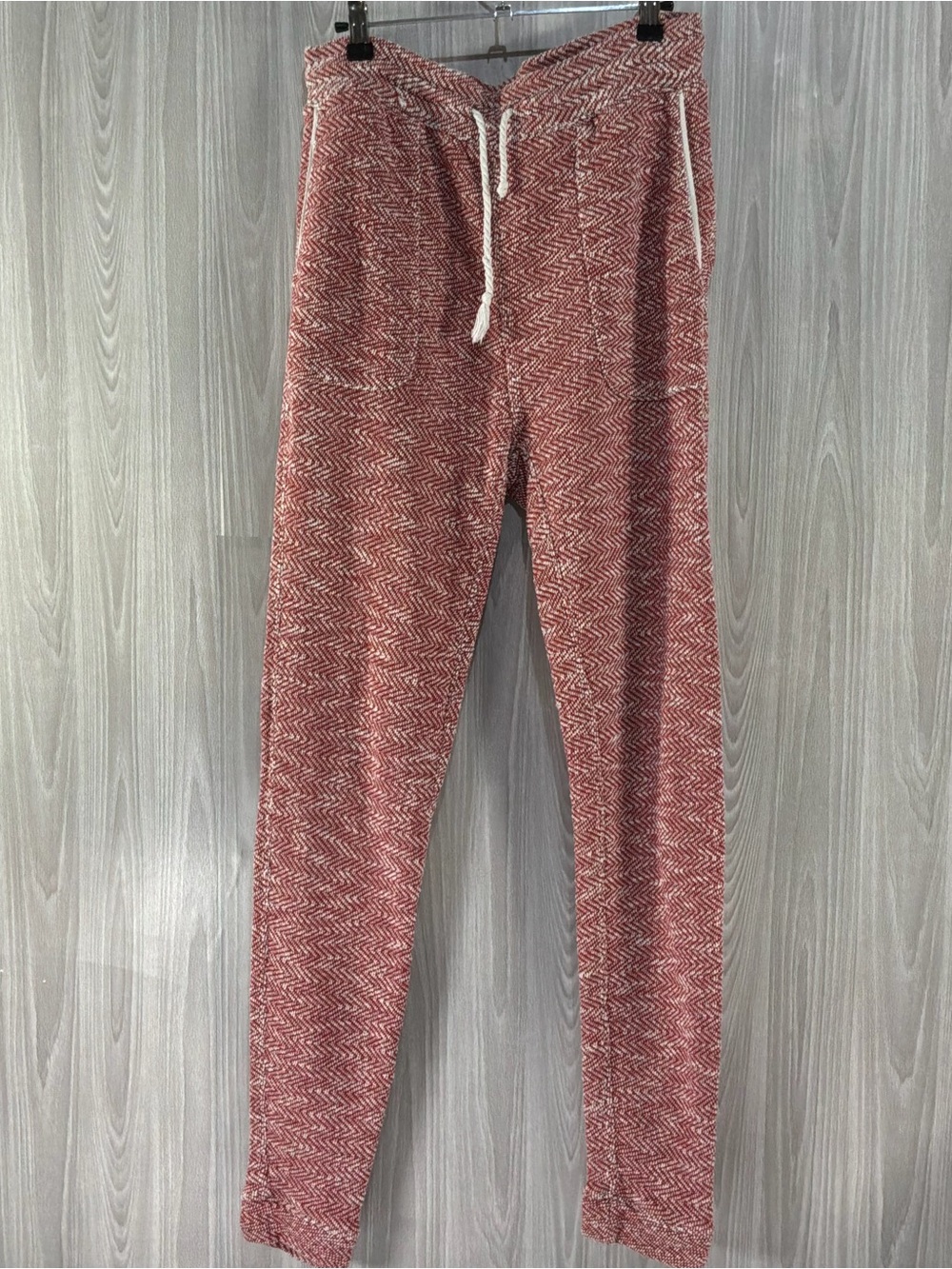 Faherty Women’s Seabrook Slim Jogger Knit Rose Herringbone Size M Active Lounge